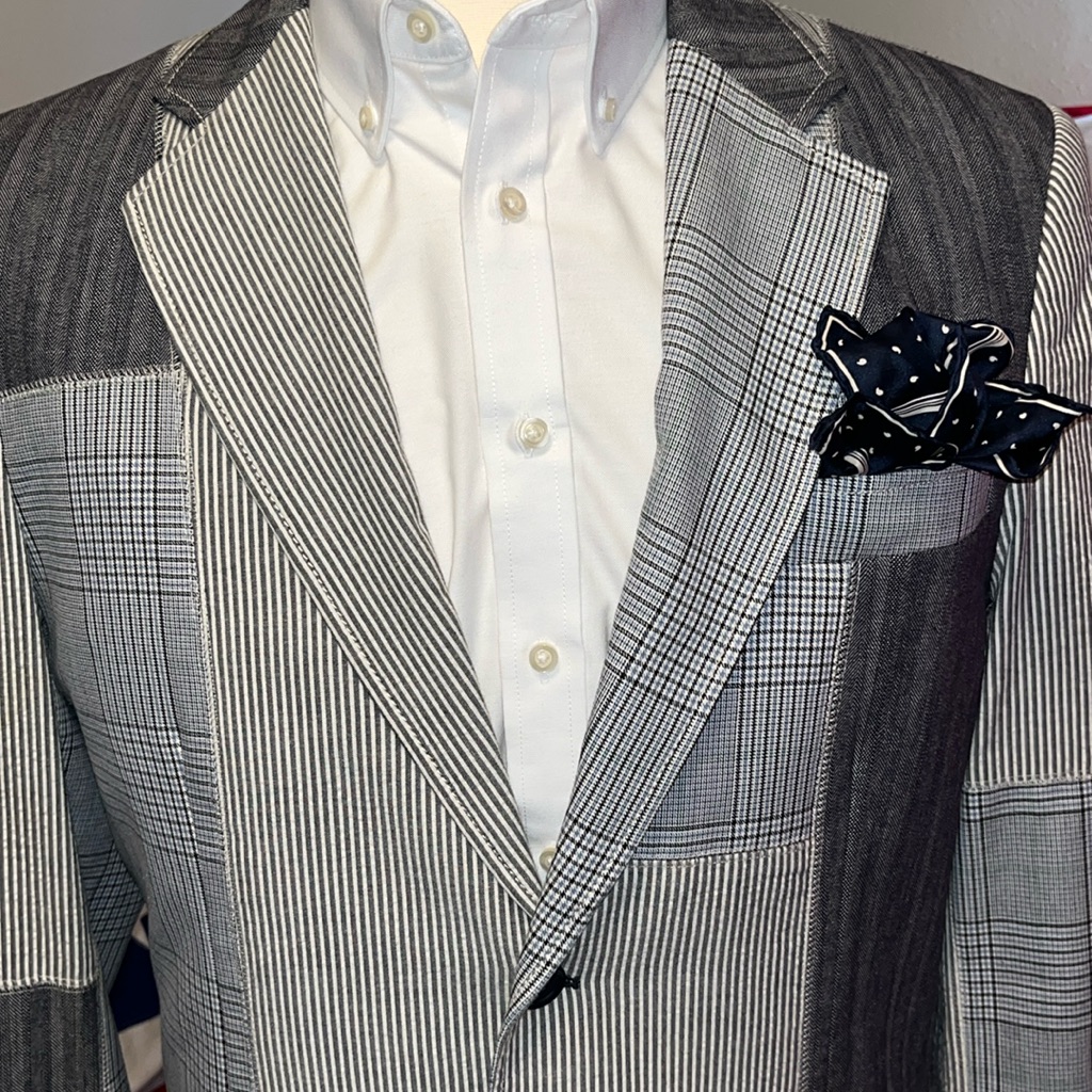 Brand New Marc Ecko Gray Patchwork Blazer